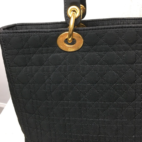 Authentic Christian Dior Lady Dior Canage Handbag black nylon canvas - Picture 11 of 16
